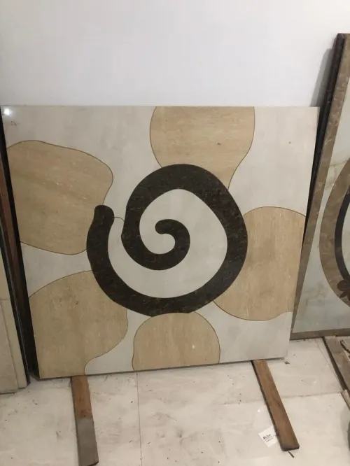 Tableau en marbre et céramique 
