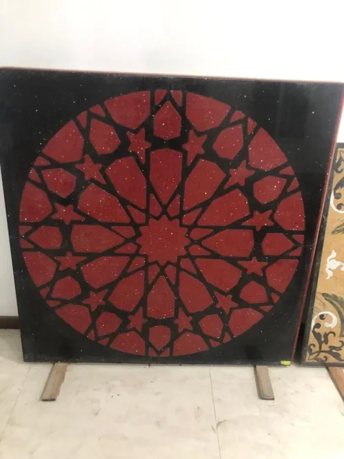 Tableau en marbre et céramique 