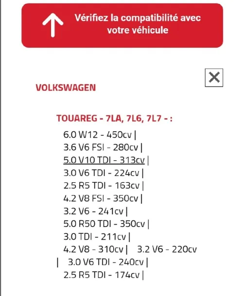 Plaquette de frein AR touareg 2008