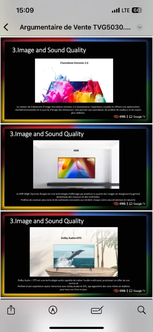TV IRIS 55" G5030 GOOGLE TV 4K UHD SMART ANDROID  55 POUCES