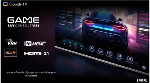 TV IRIS 55" QD MINI LED S9800 GOOGLE TV 144 Hz OMNIVIEW MEMC VRR ALLM 4k UHD ANDROID 14 + BARRE DE SON INTEGRÉE