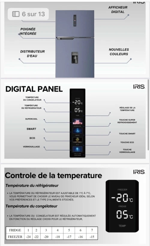 RÉFRIGÉRATEUR IRIS 660 L DEFROST IR-DD660