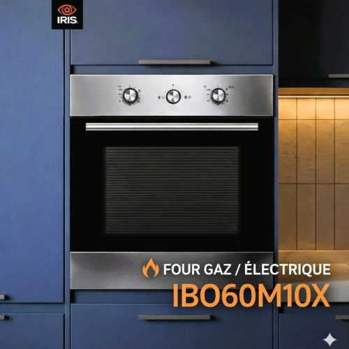 FOUR IRIS ENCASTRABLE GAZ/ELECTRIQUE M10X INOX CATALYSEUR VENTILATEUR 75L