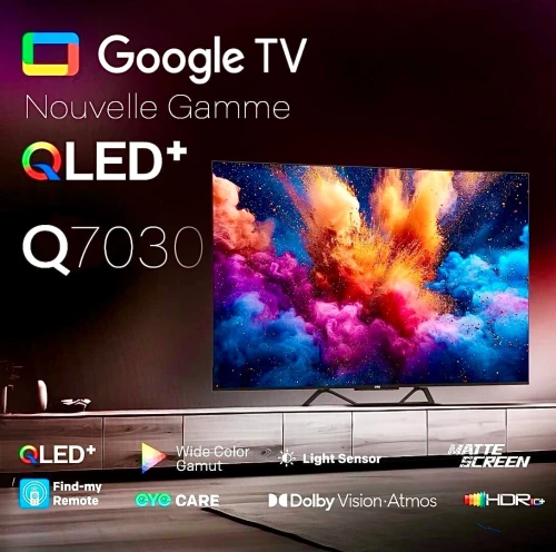 TV IRIS 75" QLED+ Q7030 120HZ SMART GOOGLE TV 4K UHD ANDROID  75 POUCES