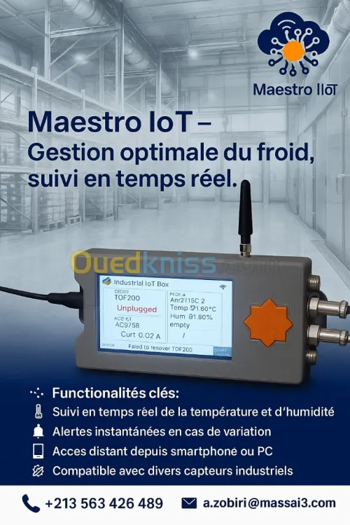 Solution de suivi de la température maestro iiot de l'humidité à distance maestro IOT