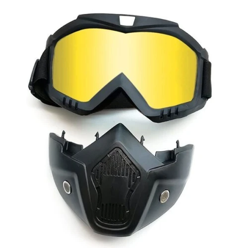 قناع الدرجة النارية Casque Moto avec Lunettes Amovibles Coloré Anti-Bouée
