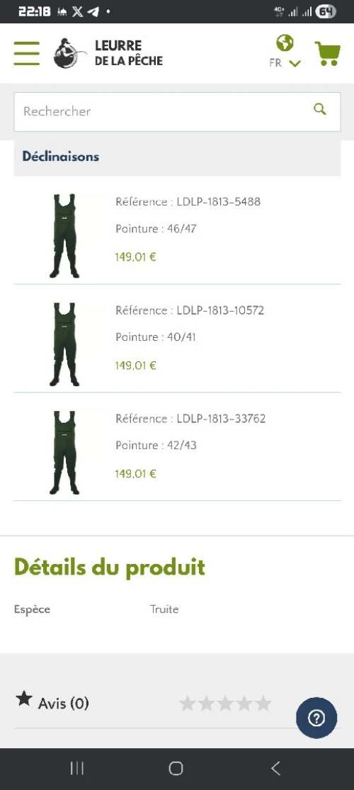 Waders Néoprène Bottés ( marque RAGOT )