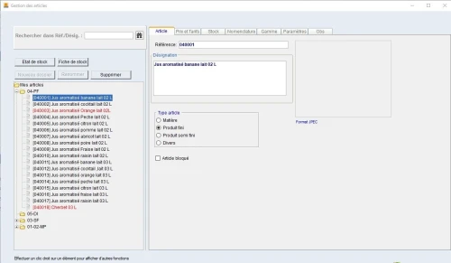 Logiciel de gestion de production