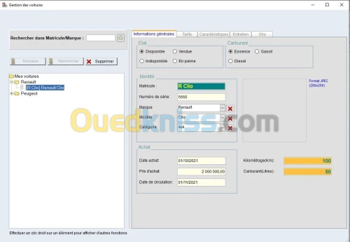 Logiciel de location de voitures