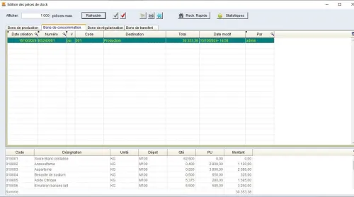 Logiciel de gestion de production