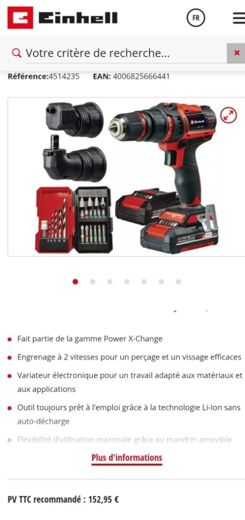 Visseuse perceuse einhell