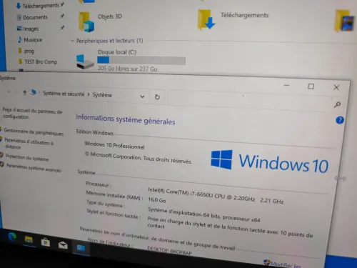surface pro 4 i7 6th 16gb 256ssd batterie excellent