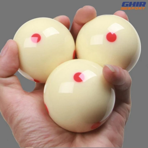 BOULE BLANCH AVEC POINT ROUGE POUR BILLARD | 00283