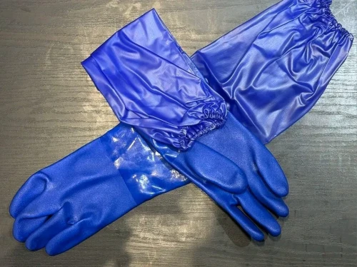 قفازات مخصّصة للأعمال الشاقة Gant PVC bleu manche extra long