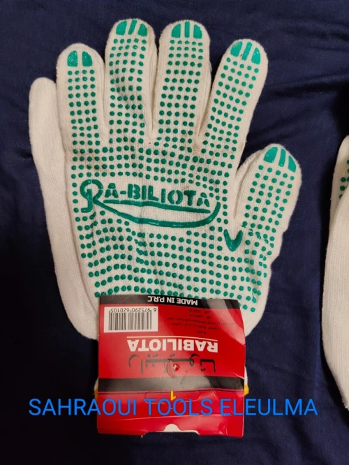 GANTS DE TRAVAIL PICOU VERT ET BLANC COTON