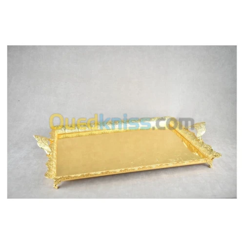 Plateau Rectangle Dore Dim 60*41 Cm