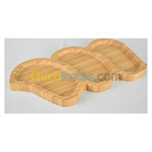 Assiette Présentation En Bois Bamboo Dim 25*13 Cm