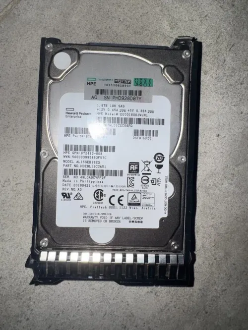 HP Disque dur Pour Serveur SAS 1,8 To - 10K SFF
