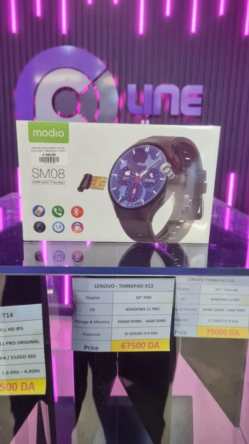 MONTRE INTELLIGENTE MODIO SM08 AVEC 3 BRACELETS CONCU POUR HOMME + LECTEUR CARTE SIM + BLUETOOTH 5.3 + CAMERA 8.0MP SM08