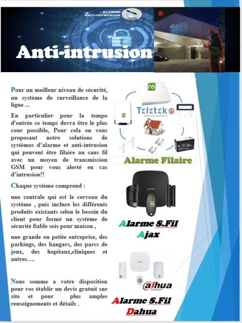 INSTALATION RÉSEAUX INFORMATIQUE TÉLÉPHONIQUE VIDEOSURVEILLENCE ANTI INTRUSION ET CONTROL D ACCES
