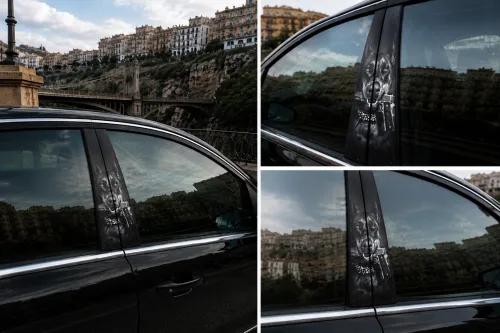 Deux 2 Stickers Pilier Voiture Premium