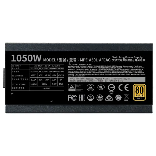 ALIMENTATION COOLER MASTER MWE GOLD V2 F M1050W ATX3.0 A