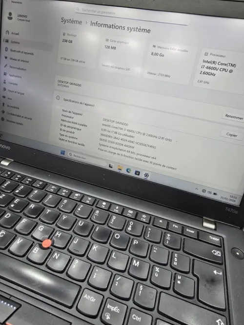 LENOVO THINKPAD T470S I7 6600U 8G 256 SSD 14" FULL HD TACTILE