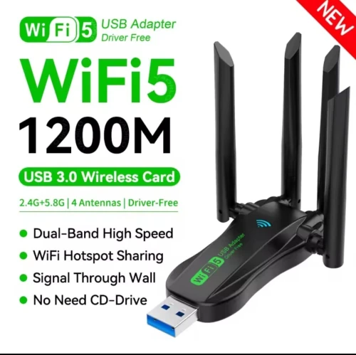 ADAPTATEUR WIFI 5 USB   1200 MBPS DOUBLE BANDE