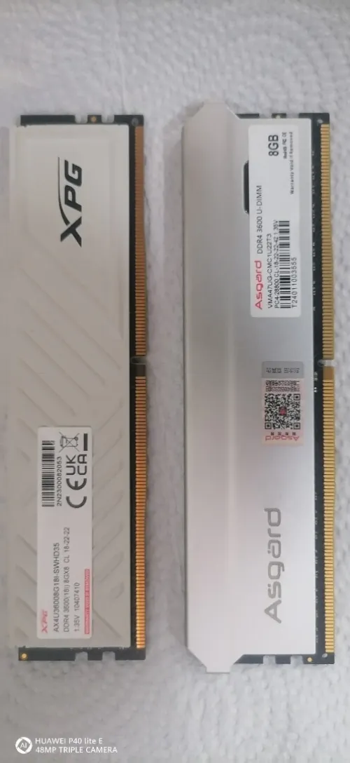 ADATA xpg 8gb 3600mhz+ Asgard 8gb 3600mhz