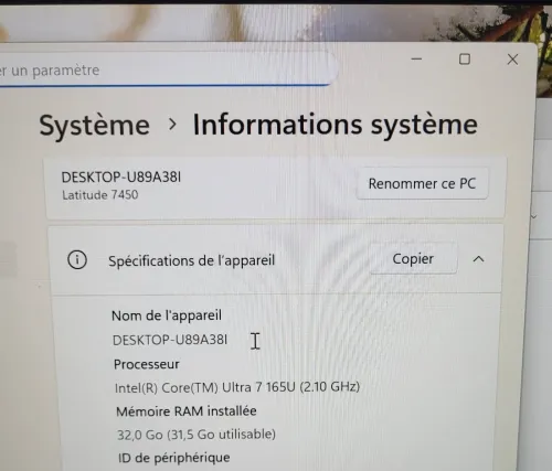 DELL LATITUDE 7450 | CORE ULTRA 7 165U | 32GB RAM | 512GB NVMe SSD | INTEL ARC GRAPHICS
