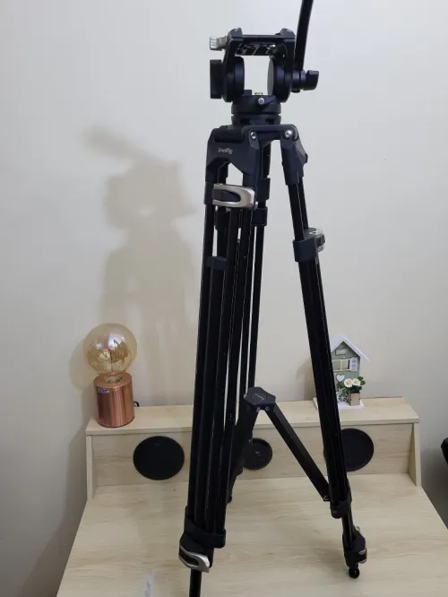 SMALLRIG AD-01 Trépied Vidéo, Trépied en Alliage d'Aluminium de 73"/186cm avec Tête Fluide