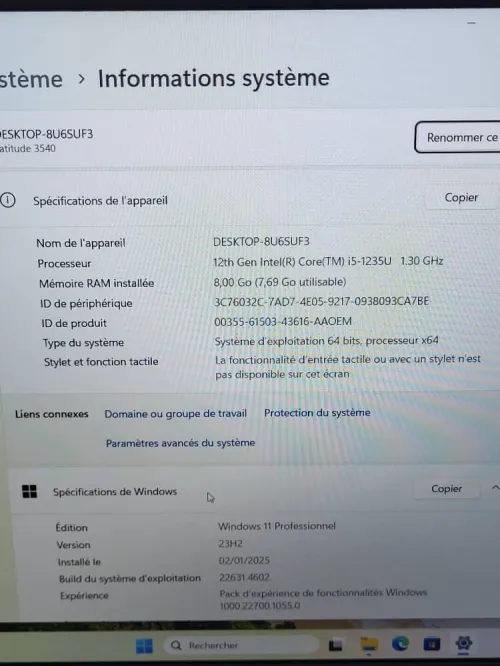 DELL LATITUDE 3540 2024 15.6 FHD | INTEL 12EME GENERATION CORE I5 1235U | 8GB RAM | 512GB M2 SSD