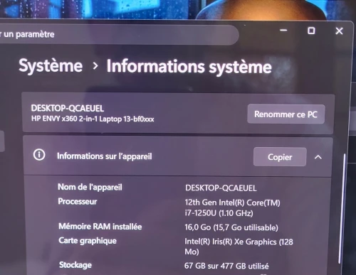 HP ENVY X360 2-in-1 OLED 2.8K Convertible TACTLE | INTEL EVO CORE i7 1250U | 16GB RAM | 512GB NVME SSD