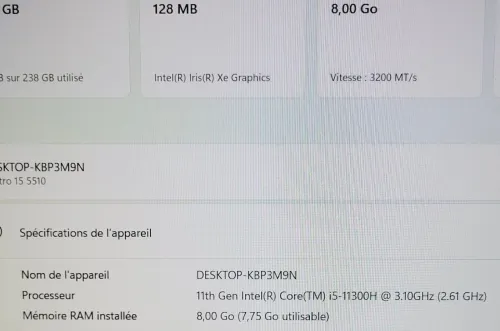 DELL VOSTRO 15.6'' FHD | CORE i5-11300H | 8GB RAM | 256GB NVMe SSD | INTEL IRIS XE