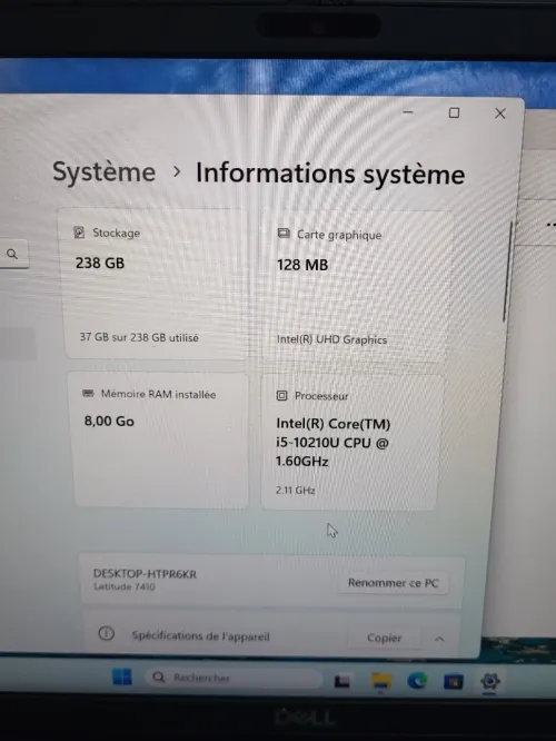 DELL LATITUDE 7410 14'' FHD | INTEL CORE i5-10310U | 8GB RAM | 256GB NVMe SSD | INTEL UHD GRAPHICS