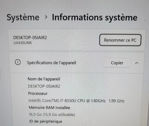 ASUS UX430U | CORE i7-8550H | NVIDIA GeForce MX150 2GB | 16GB RAM | 512GB NVMe SSD