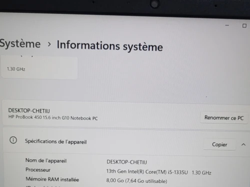 HP PROBOOK 450 G10 15.6'' FHD| INTEL CORE i5 1335U | 8GB RAM | 256GB NVMe SSD | INTEL UHD GRAPHICS