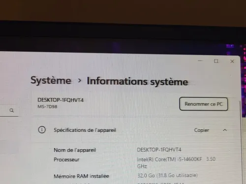 Gaming pc | INTEL 14EME GEN CORE i5-14600KF | 32GB RAM | NVIDIA RTX 4060 8GB | 2To NVME SSD