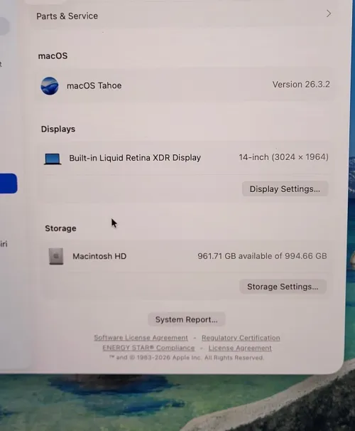 MacBook Pro M4 MAX 14'' 2024 | Puce M4 Max CPU 16 COEURS | GPU 40 COEURS | 64GB RAM | 1TB SSD | CYCLES 177