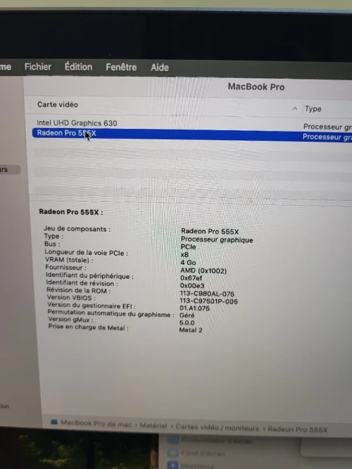 MacBook Pro 16" 2019 | CORE i7 | 16GB RAM | AMD RADEON PRO 555X 4GB | 256GB SSD | GAMME Workstation