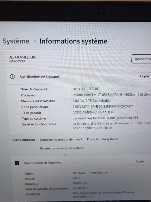THINKPAD P53s 15.6 FHD | CORE i7 8565U | NVIDIA QUADRO P520 2GB | 8GB RAM | 256 NVME SSD