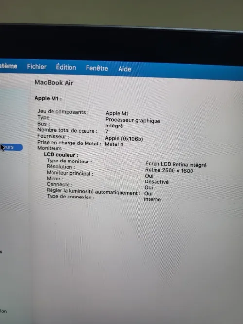 MacBook Air M1 2020 Gris Sideral - CPU M1 8C - 8GB RAM - 256GB SSD