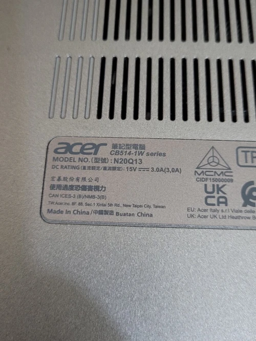 Acer ChromeBook | Core i3-1115G4 | 8GB RAM | 128GB SSD | système d'exploitation Chrome OS