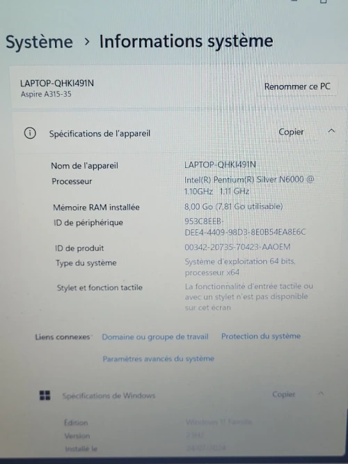 ACER ASPIRE 3 15.6" FHD | INTEL Pentium Silver N6000 | 8GB RAM | 256GB SSD | INTEL UHD GRAPHICS