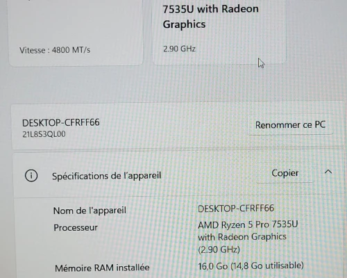 THINKPAD L16 | AMD RYZEN 5 7535U | 16GB RAM | 512GB NVMe SSD | AMD RADEON GRAPHICS