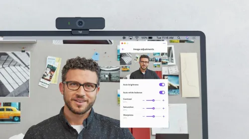 Logitech C925e, Webcam Professionnelle pour la visioconférence - vidéo HD 1080p/30 IPS, Correction lumière, autofocus, Son Clair, pour Microsoft Teams, Google Meet, Skype, WebEx, Cisco