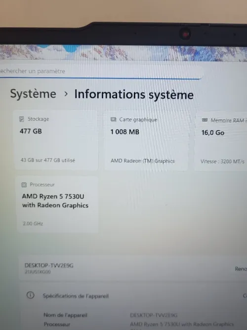 LENOVO THINKPAD E16 16'' FHD | RYZEN 5 7530U | 16GB RAM | 512GB NVMe SSD | AMD RADEON GRAPHICS 1GB