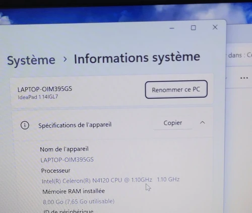 LENOVO IDEAPAD 14'' FHD | INTEL CELERON N4120 | 8GB RAM | 256GB NVMe SSD | INTEL UHD GRAPHICS