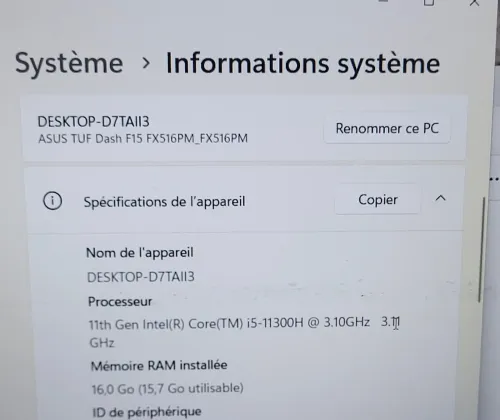 GAMING ASUS TUF Dash 15.6'' 144Hz | INTEL CORE i5-11300H | NVIDIA RTX 3060 6GB | 16GB RAM | 512GB NVMe SSD