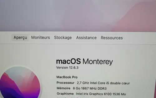 MACBOOK PRO RETINA 2015 13'' INTEL CORE i5 @2.70GHz Double Cœur - 8GB RAM - 128GB SSD